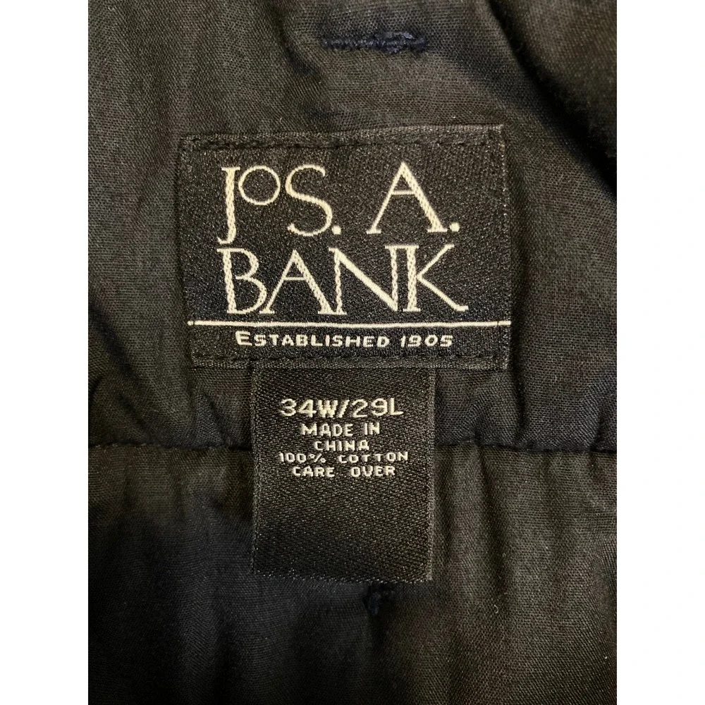 Dark Academia Jos A Bank Women‎ 34 Navy Blue Pleated Corduroy Tapered Pants
